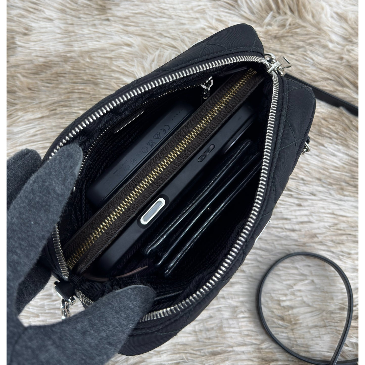 Prada Nylon Tessuto Impuntu Quilted Bandoliera