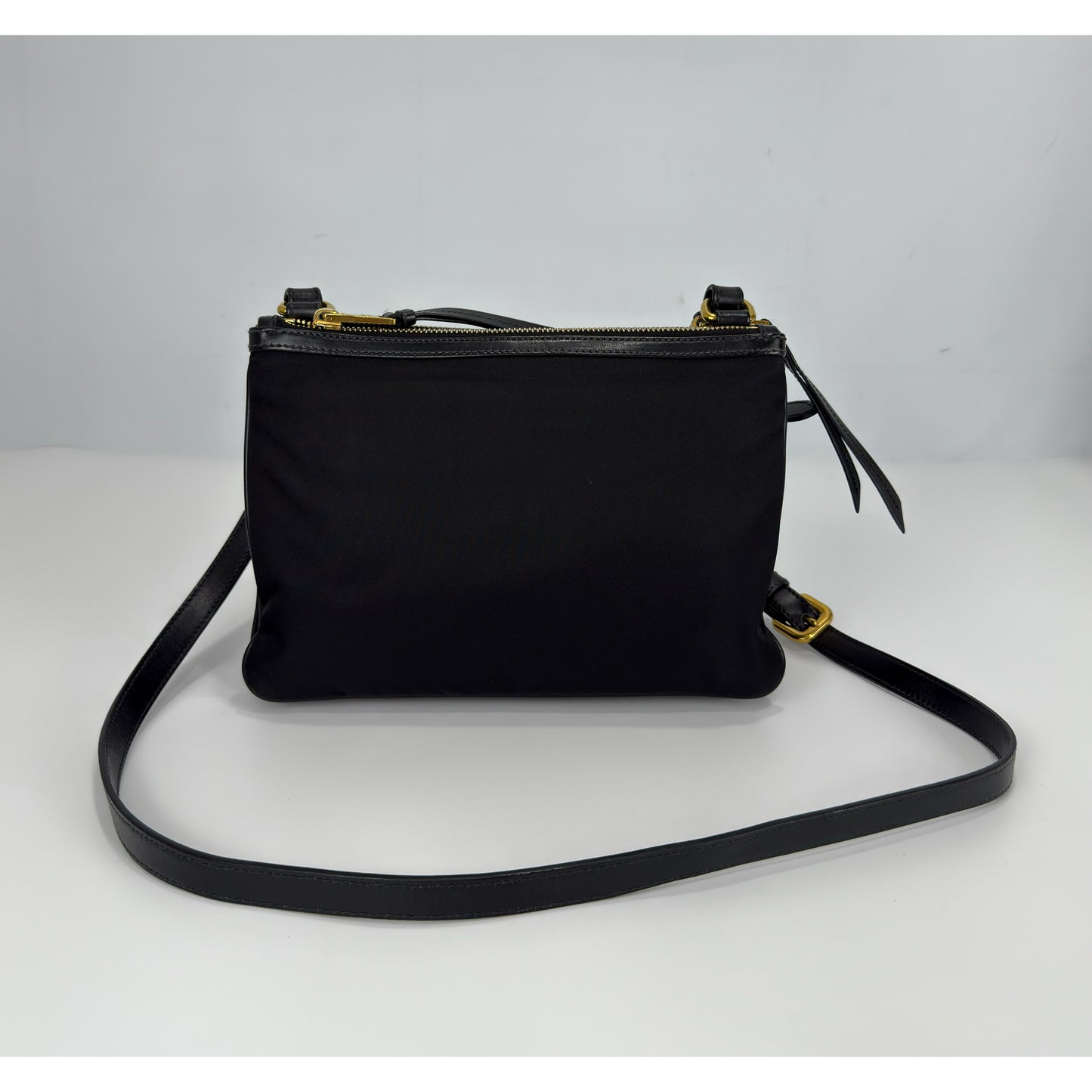 Prada Tessuto Nylon Soft Calf Double Zip