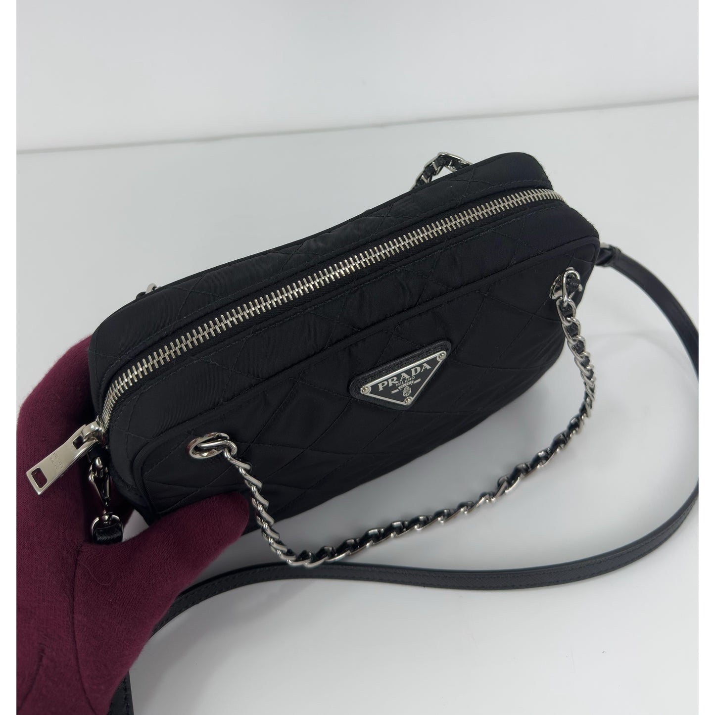 Prada Nylon Tessuto Impuntu Quilted Bandoliera