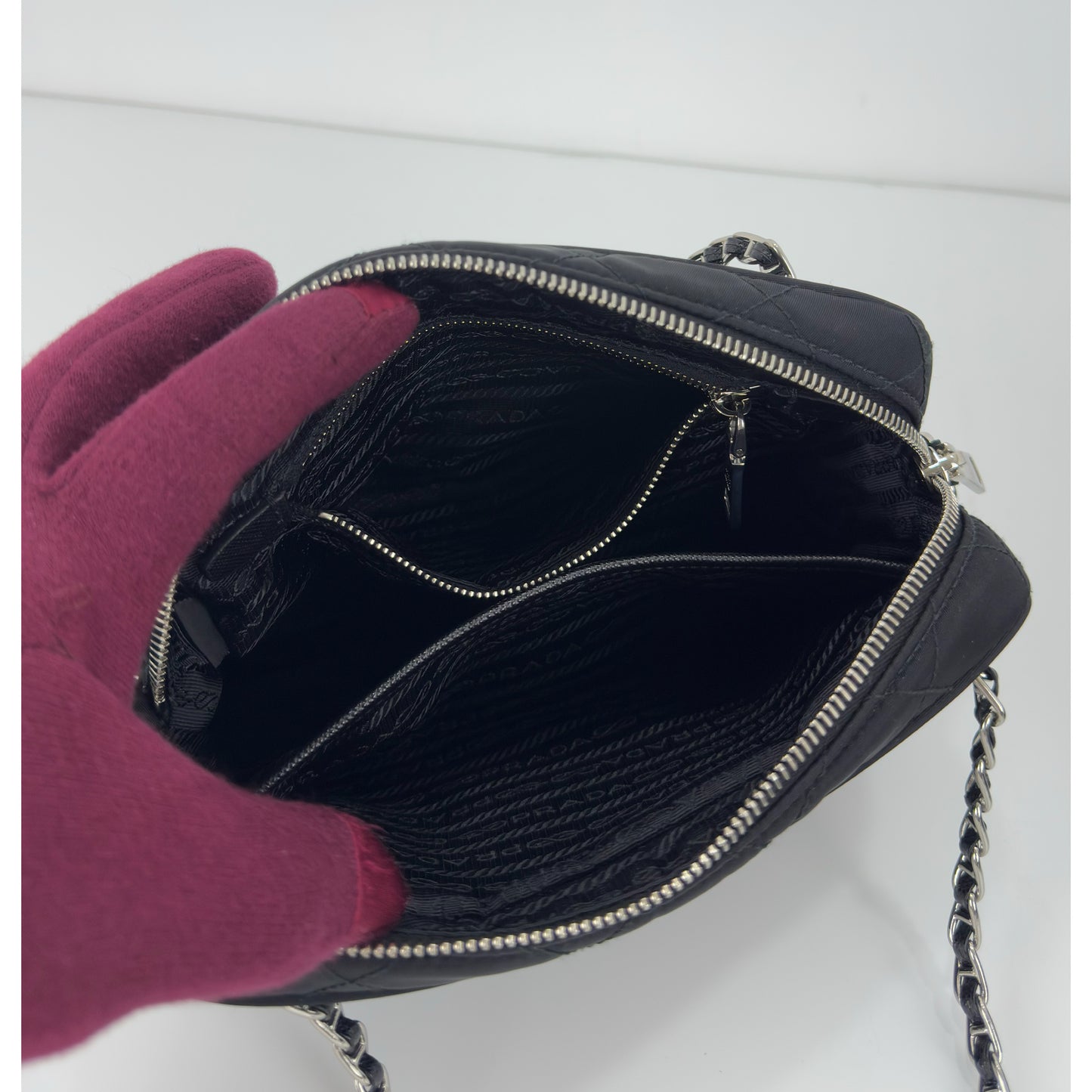 Prada Nylon Tessuto Impuntu Quilted Bandoliera