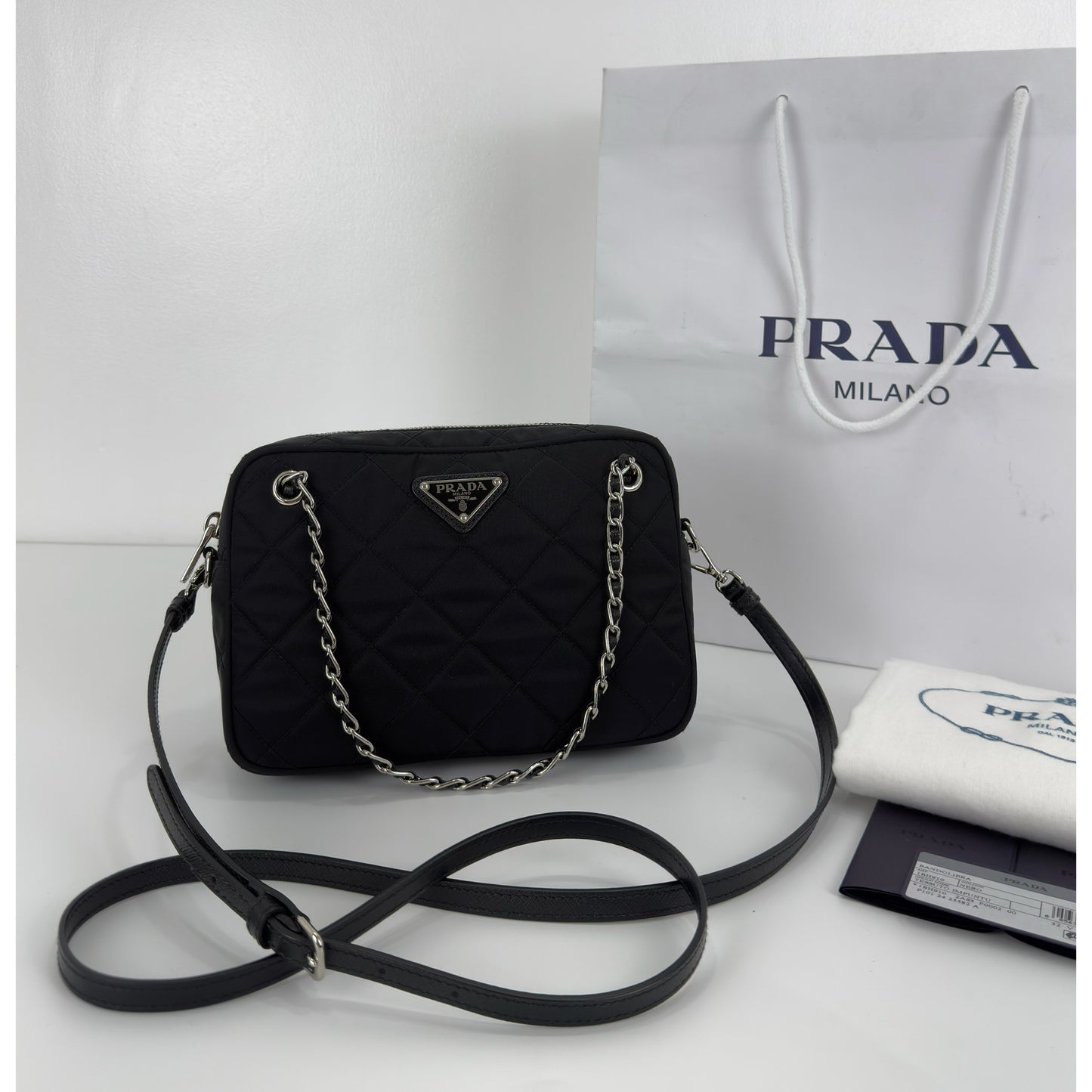 Prada Nylon Tessuto Impuntu Quilted Bandoliera