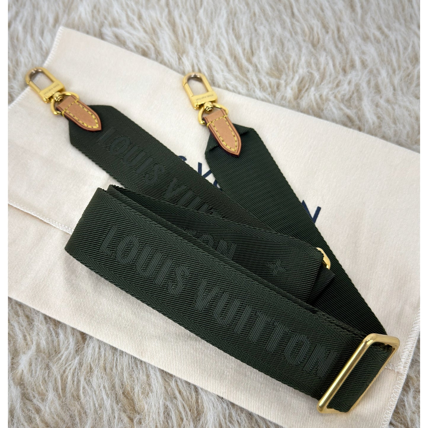Louis Vuitton Khaki Green Multi Pochette Accessories Strap