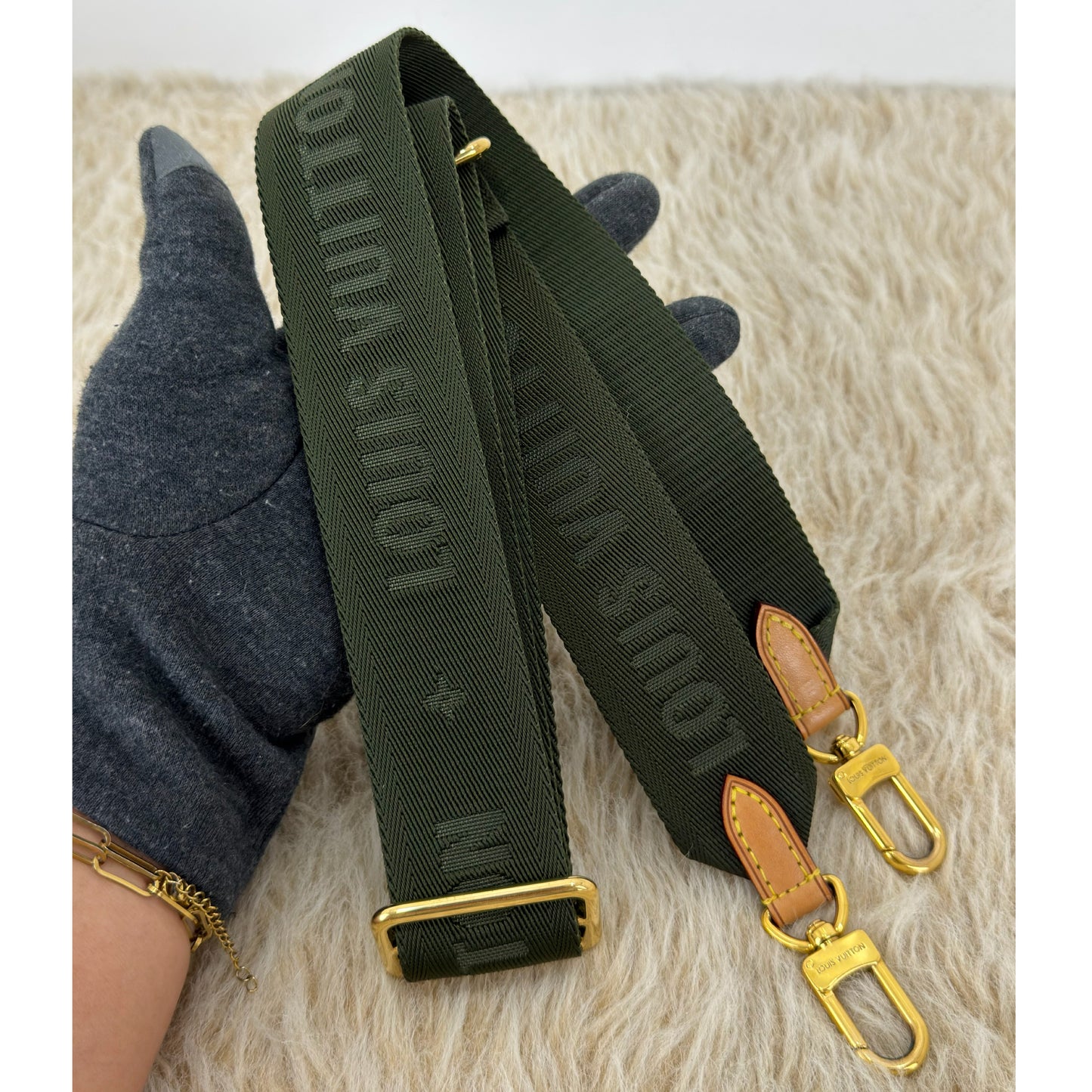 Louis Vuitton Khaki Green Multi Pochette Accessories Strap