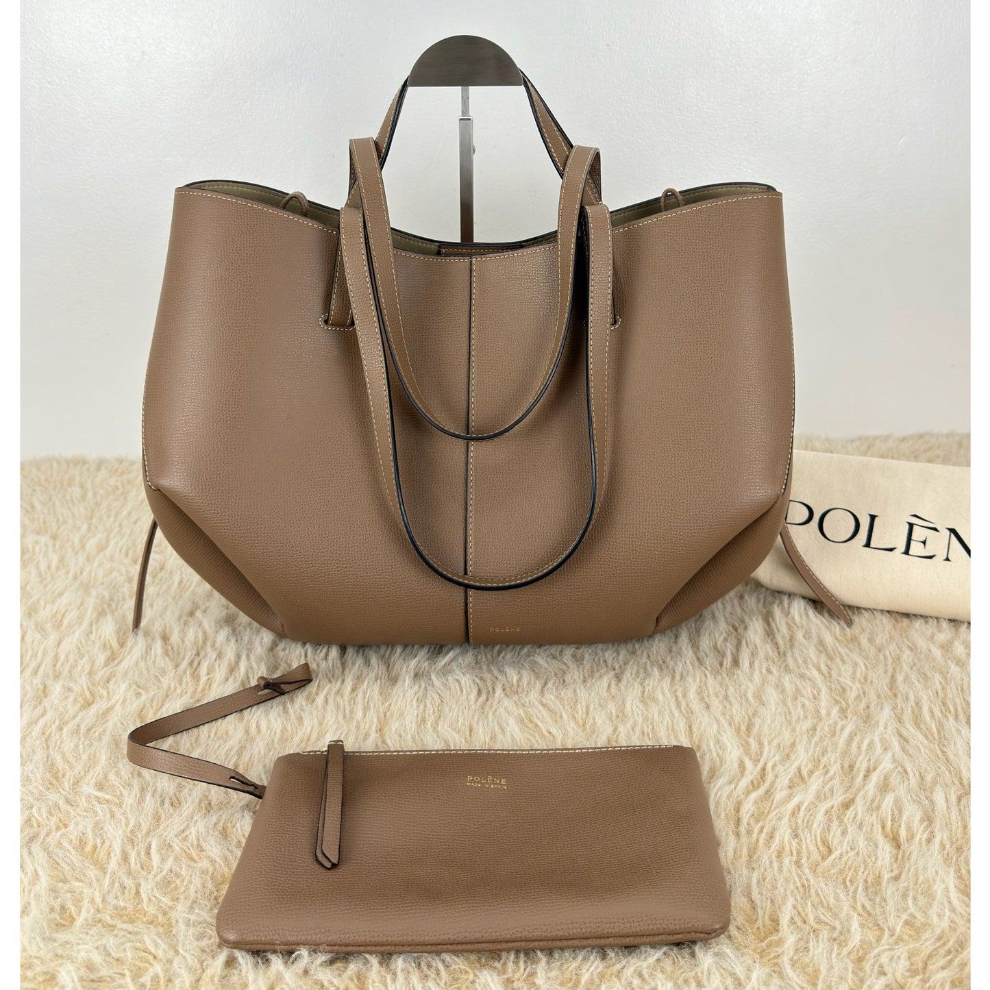 Polène Textured Calfskin Cyme Large Tote Root
