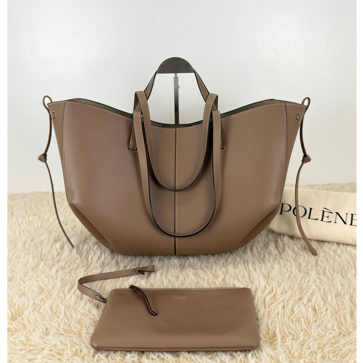 Polène Textured Calfskin Cyme Large Tote Root