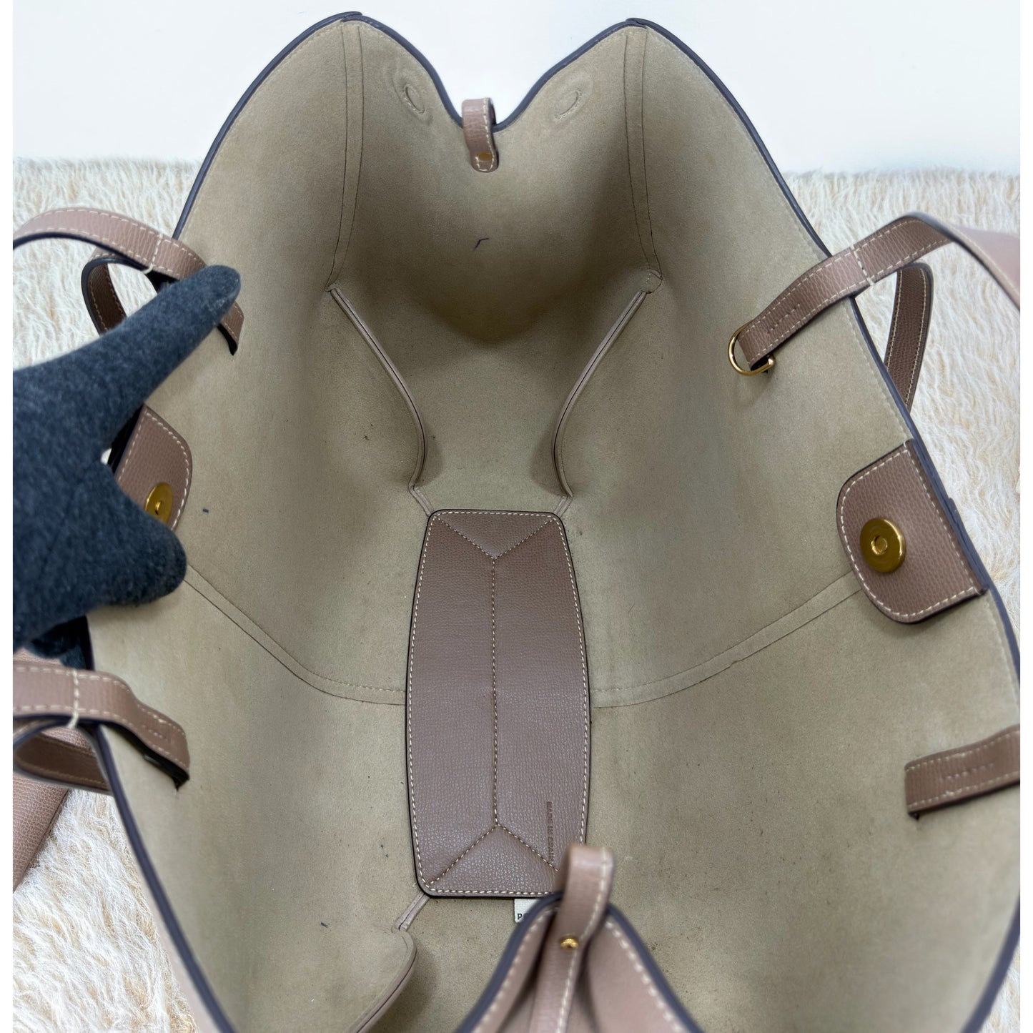 Polène Textured Calfskin Cyme Large Tote Root