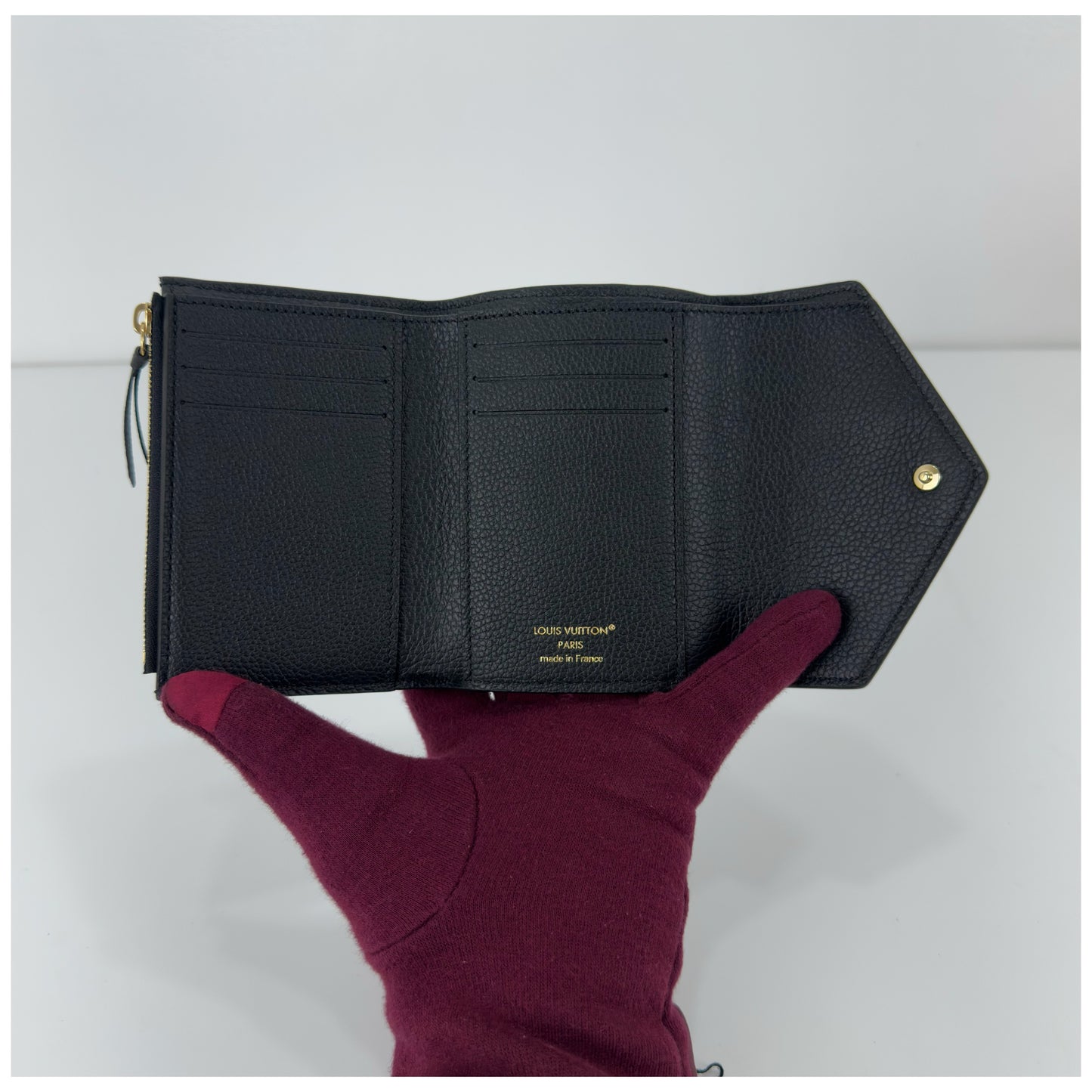 Louis Vuitton Victorine Wallet In Black Monogram
Empreinte Leather (1 )