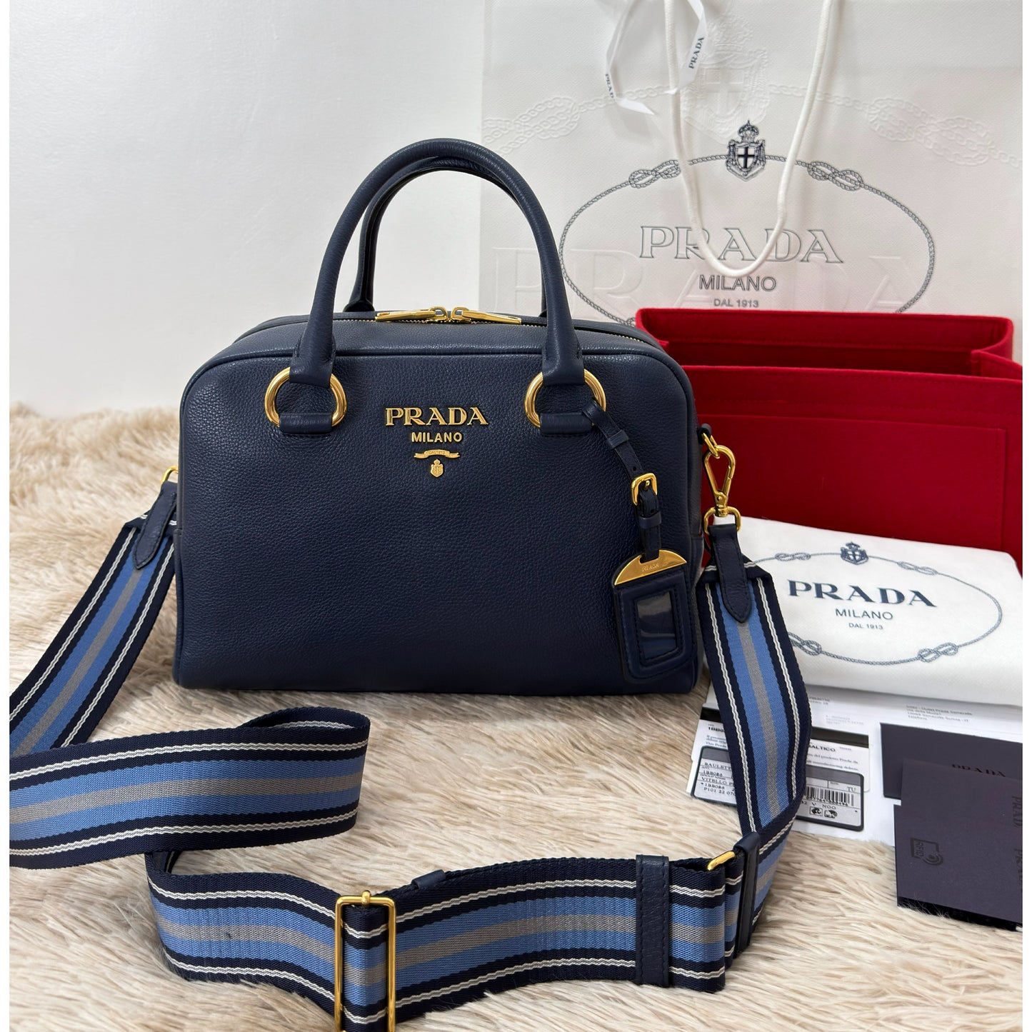 Prada Vitello Phenix Bauletto Bag