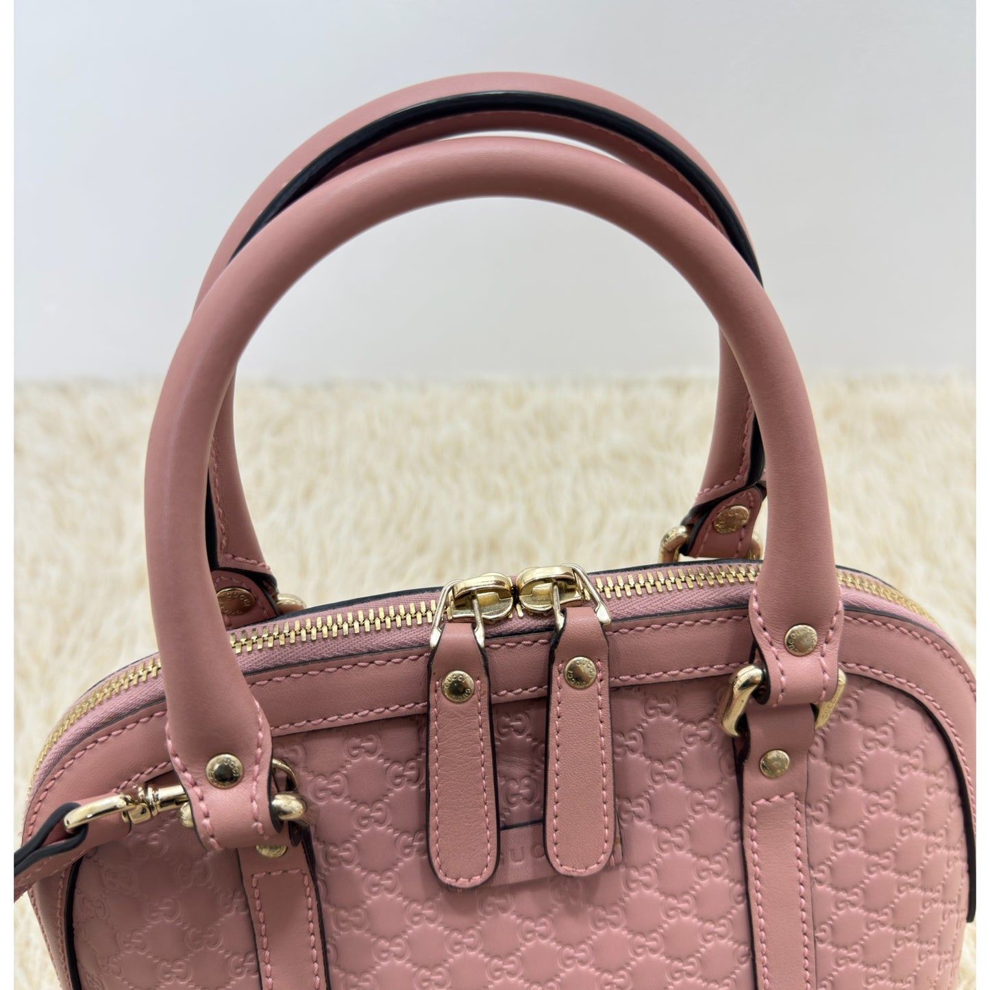 Gucci Pink Guccissima Leather Mini Dome Bag
