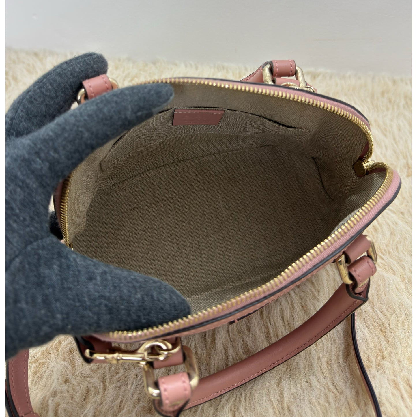 Gucci Pink Guccissima Leather Mini Dome Bag