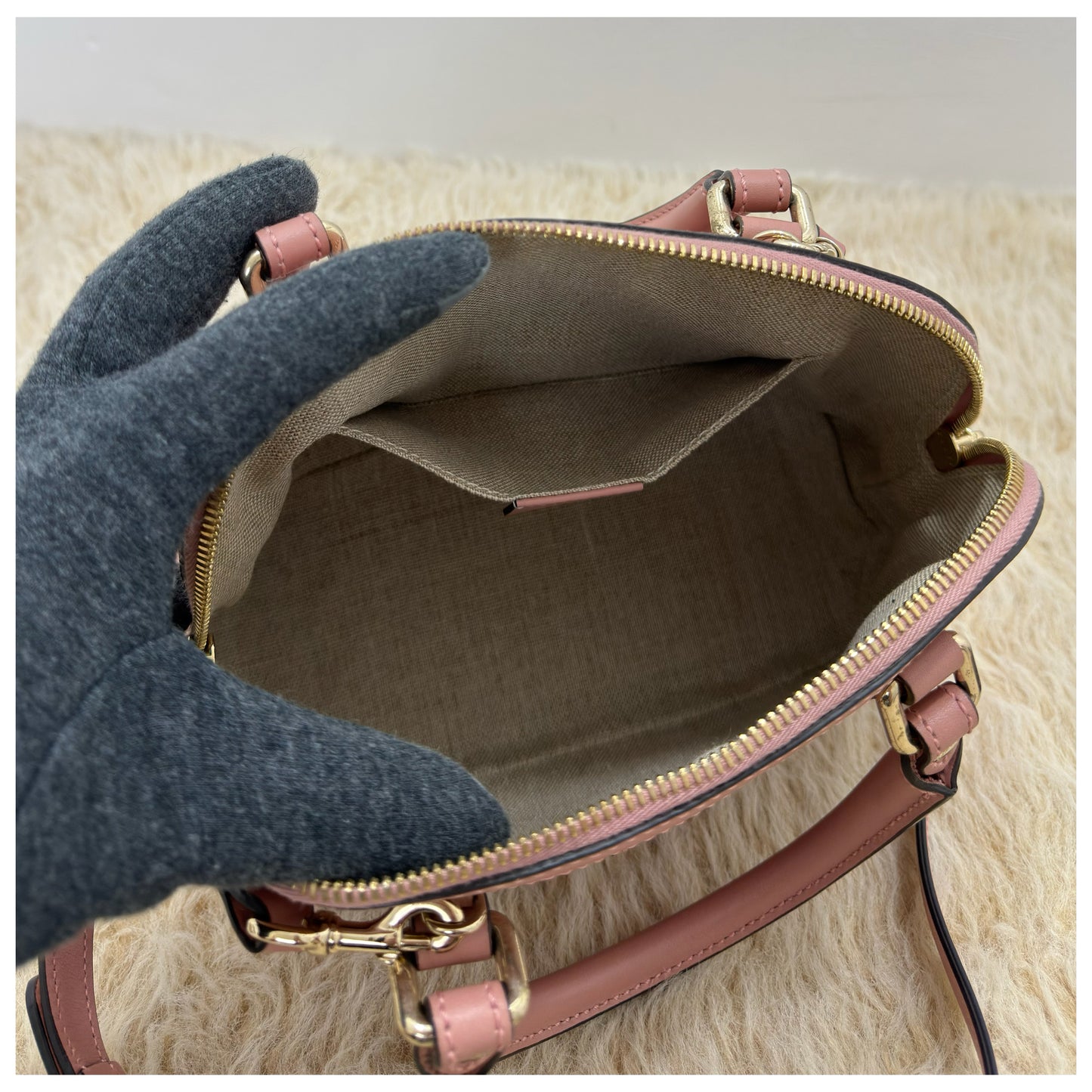 Gucci Pink Guccissima Leather Mini Dome Bag