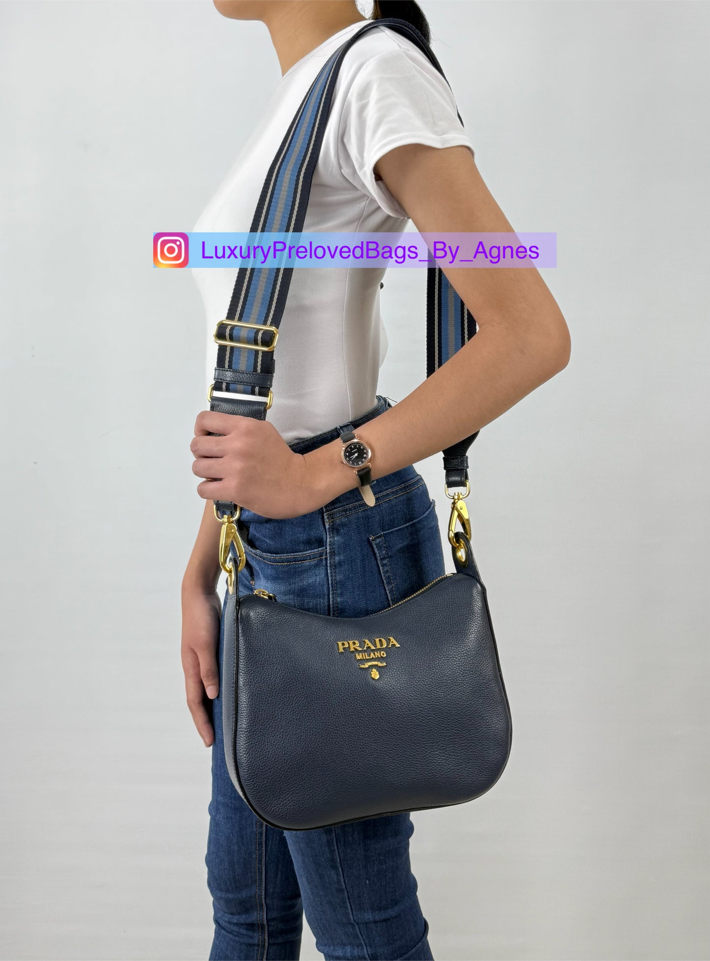 Prada Vitello Phenix Leather Crossbody Bag