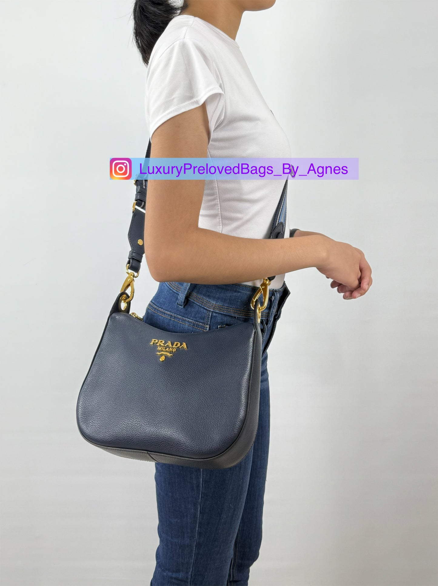 Prada Vitello Phenix Leather Crossbody Bag