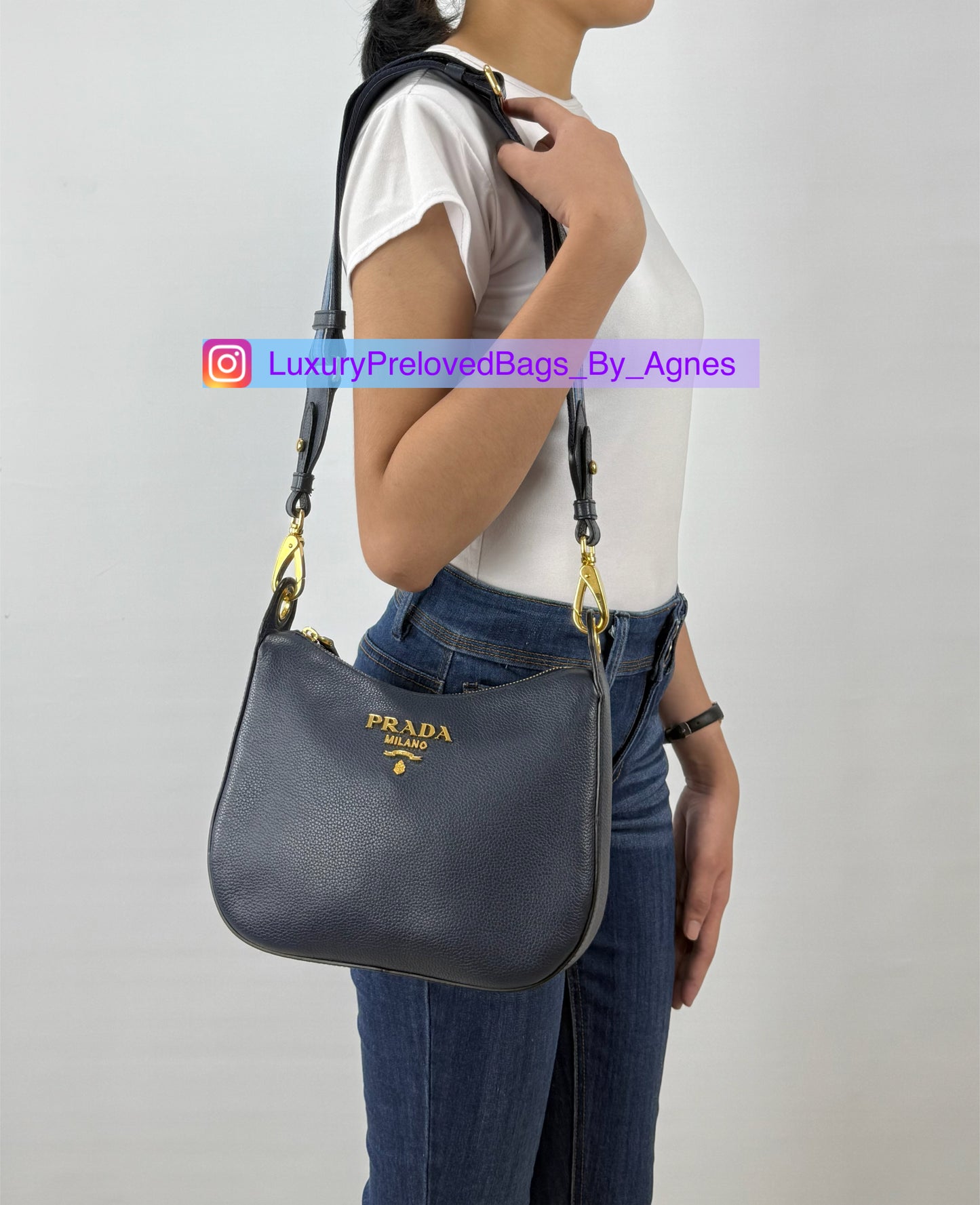 Prada Vitello Phenix Leather Crossbody Bag