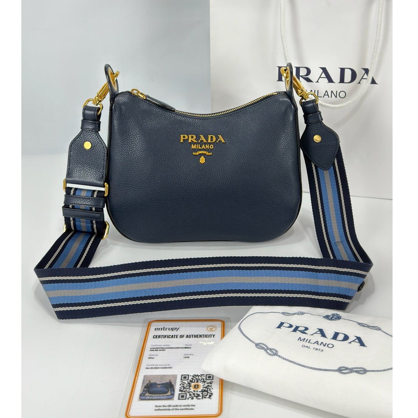 Prada Vitello Phenix Leather Crossbody Bag