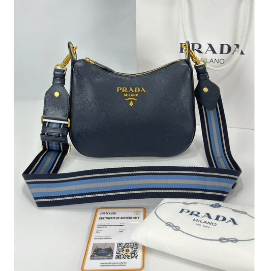 Prada Vitello Phenix Leather Crossbody Bag