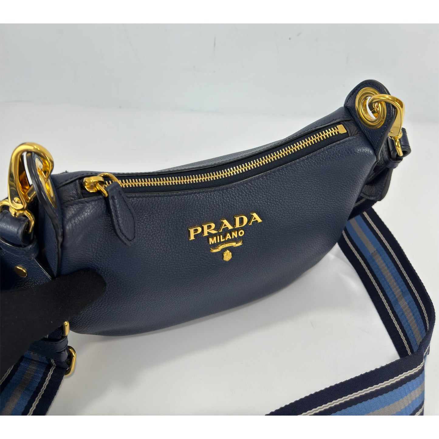 Prada Vitello Phenix Leather Crossbody Bag