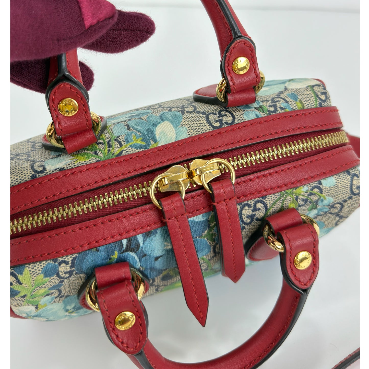 Gucci GG Supreme Monogram Blooms Mini Boston Bag
