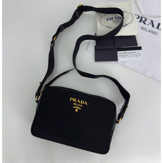 Prada Black Tessuto Nylon Camera Bag 1BH089
