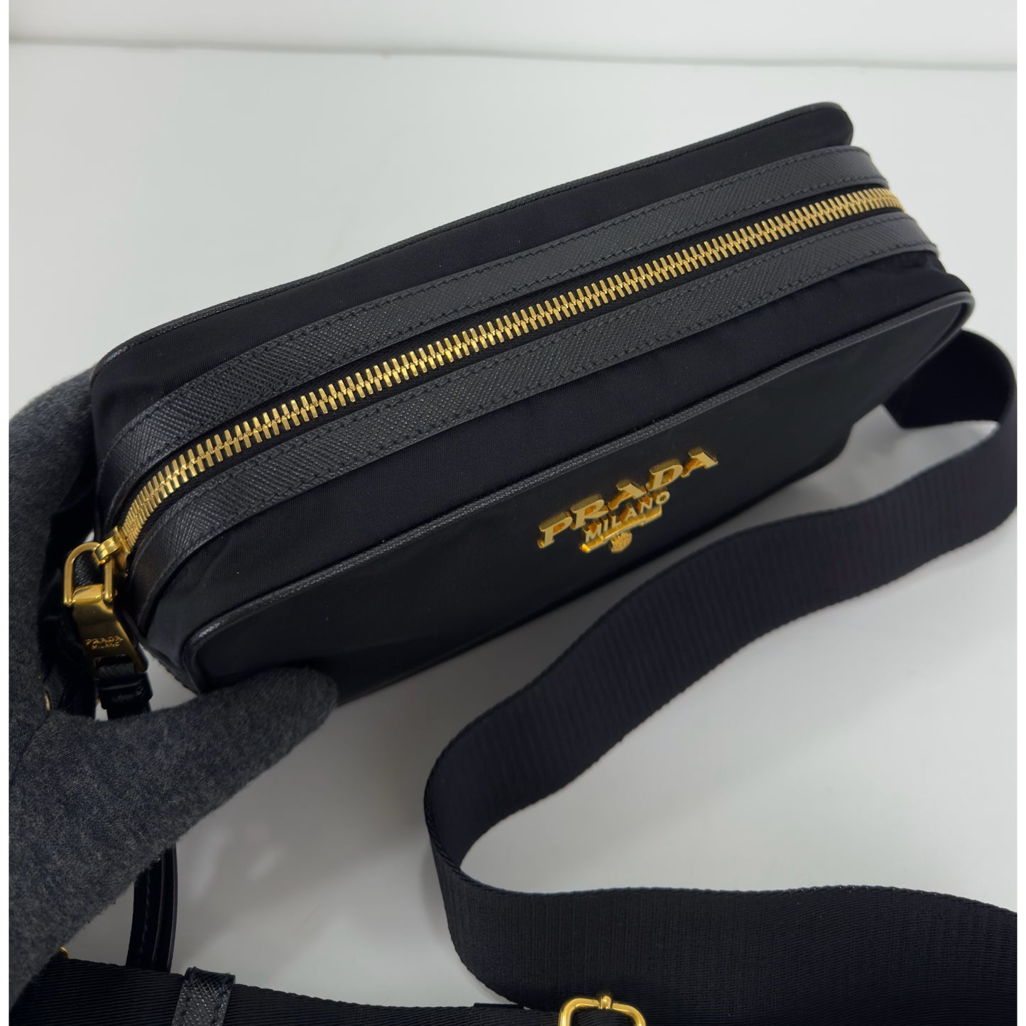 Prada Black Tessuto Nylon Camera Bag 1BH089