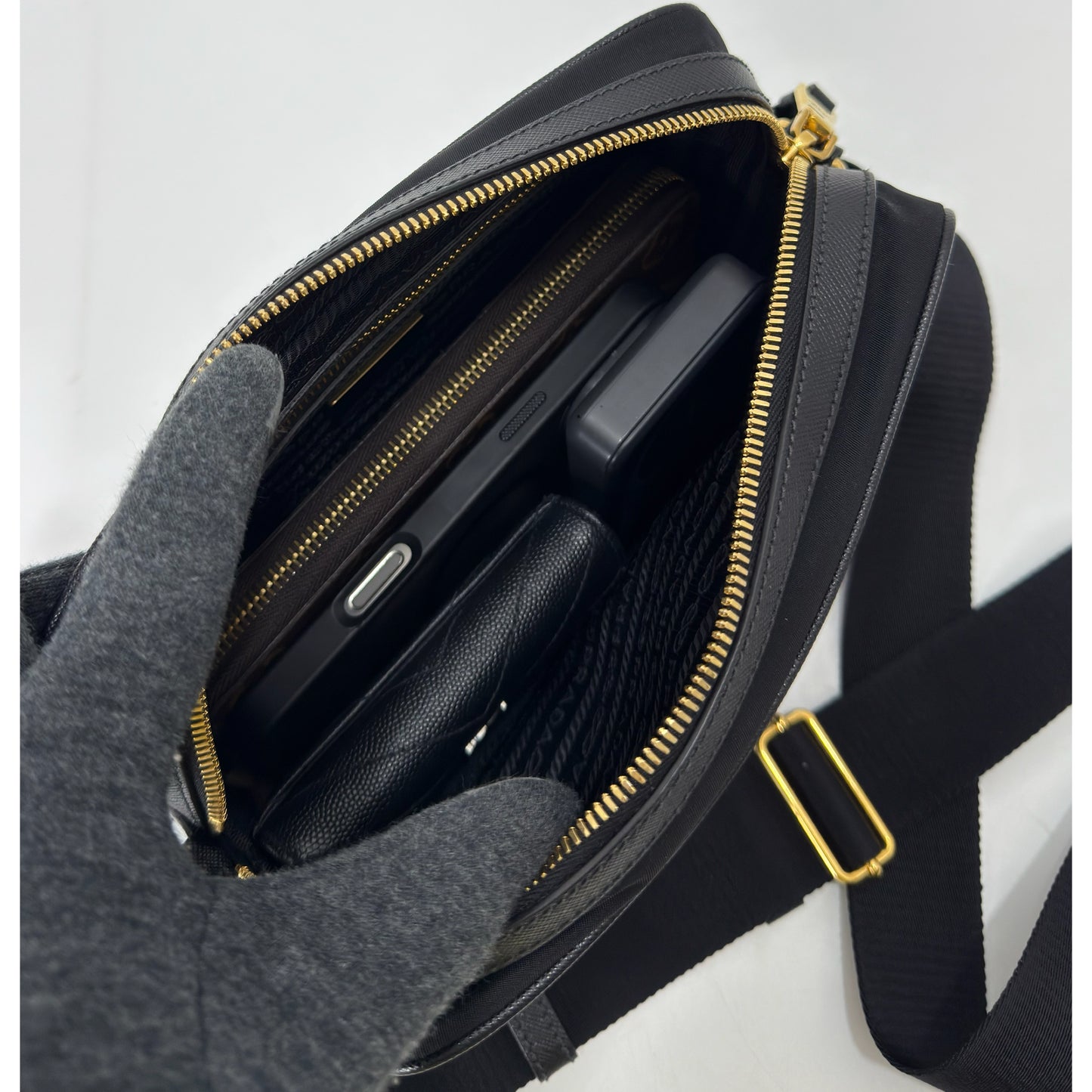 Prada Black Tessuto Nylon Camera Bag 1BH089