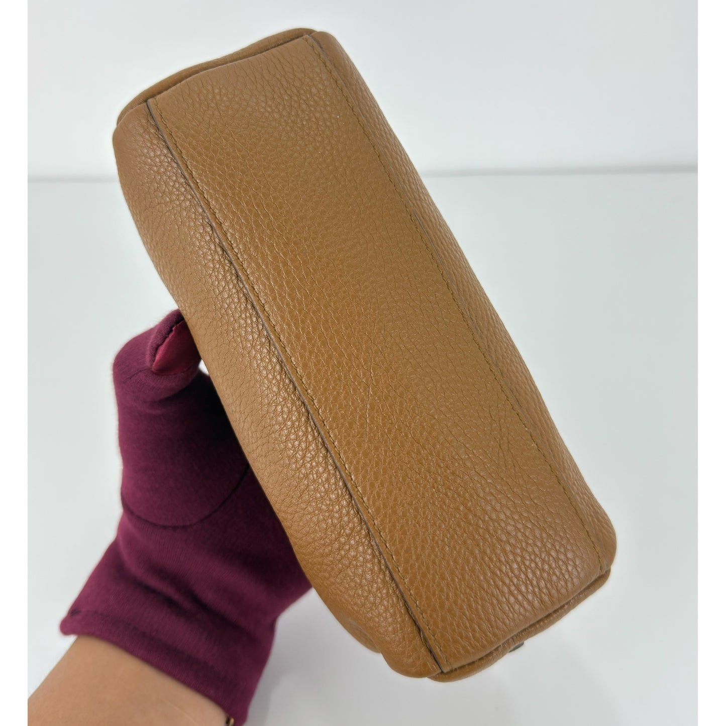 Prada Vitello Daino Canella Brown Leather Cosmetic Pouch