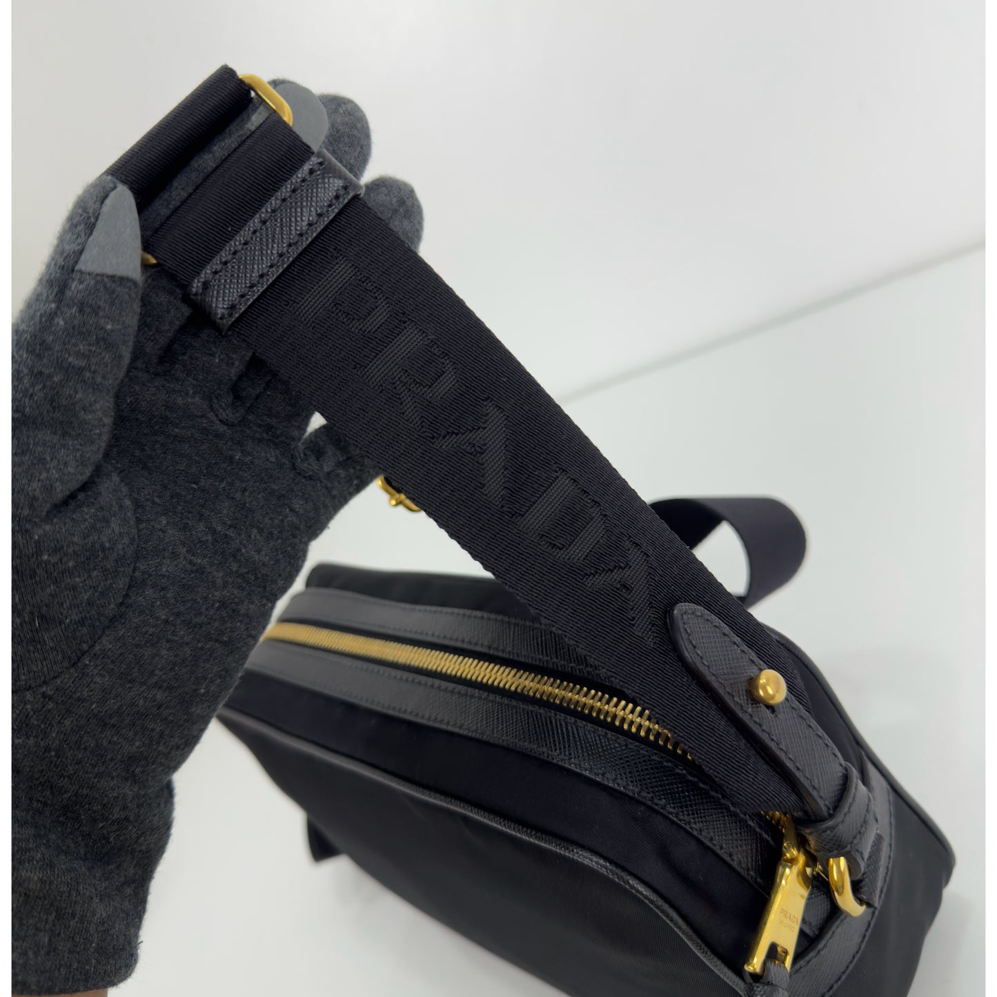 Prada Black Tessuto Nylon Camera Bag 1BH089