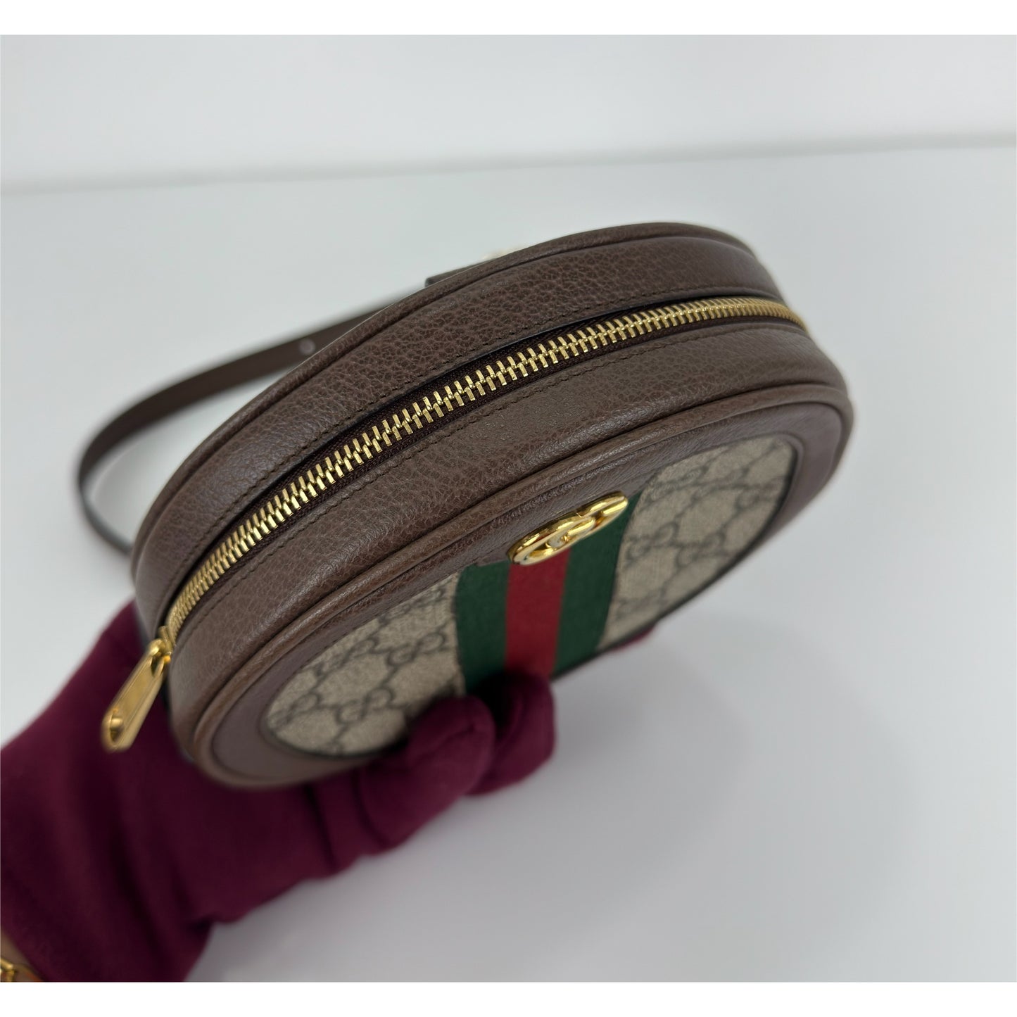 Gucci Mini GG Supreme Round Ophidia Backpack