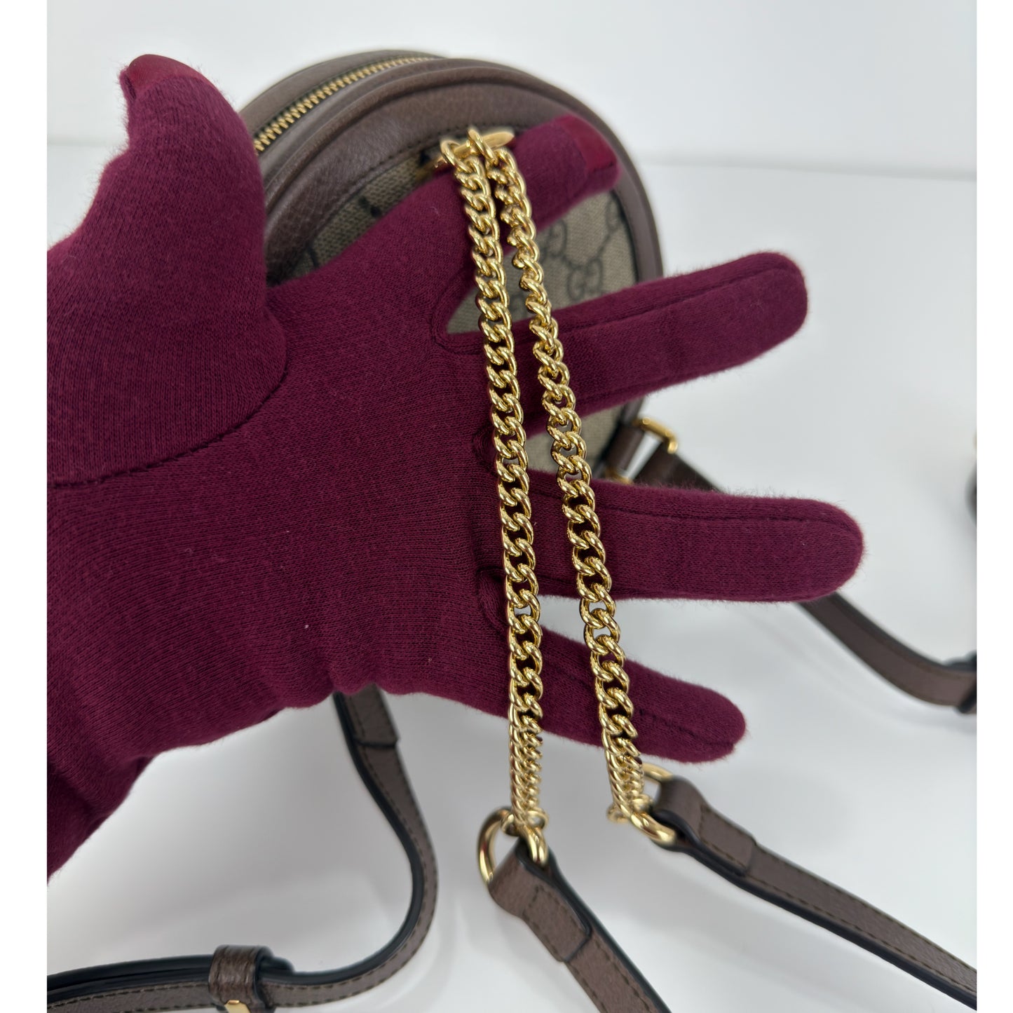 Gucci Mini GG Supreme Round Ophidia Backpack