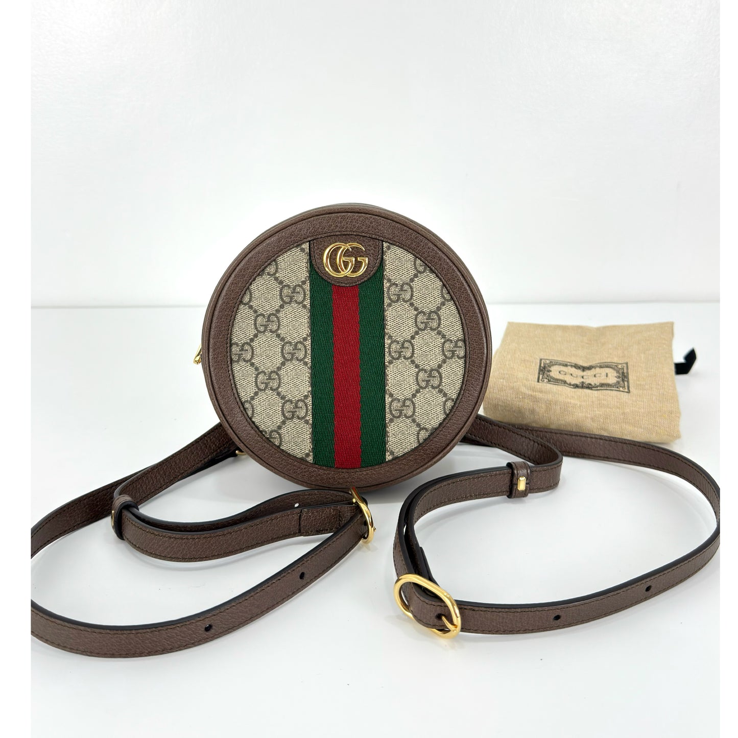 Gucci Mini GG Supreme Round Ophidia Backpack