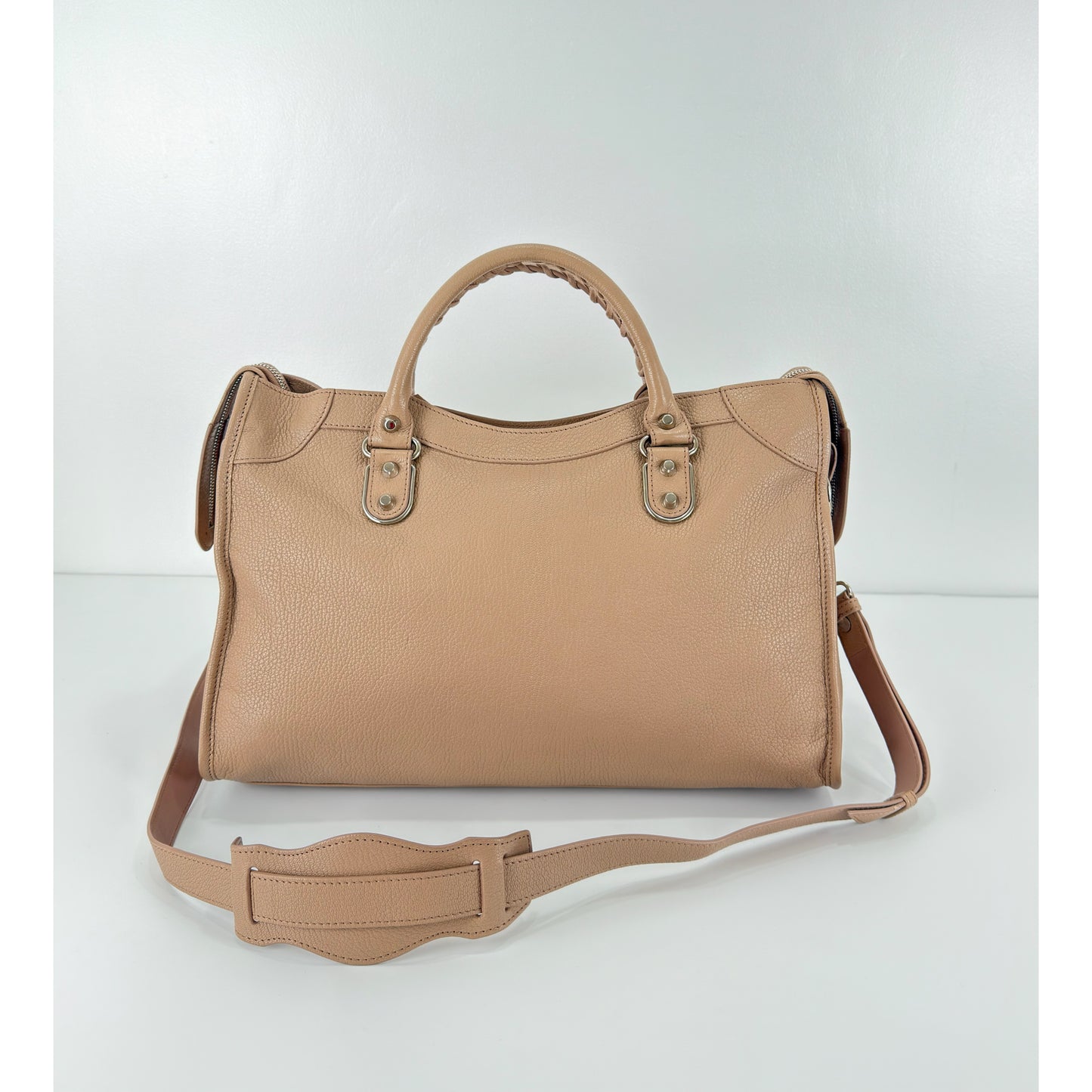 Balenciaga Rose De Sables Metallic
Edge Medium City Bag