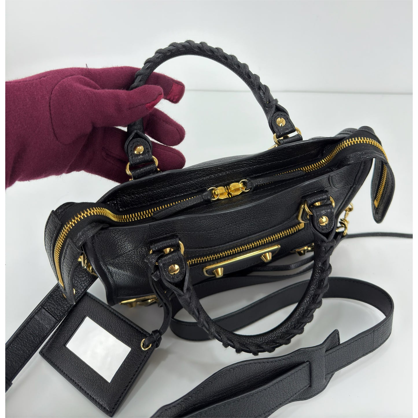 Balenciaga Black Leather Mini Classic Metallic
Edge City Bag