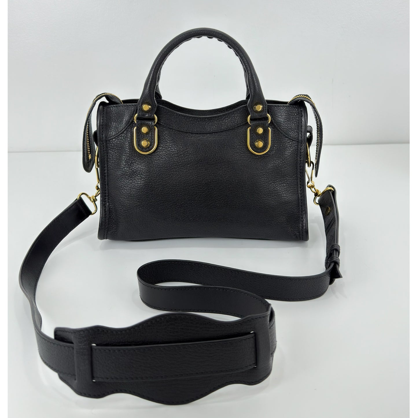 Balenciaga Black Leather Mini Classic Metallic
Edge City Bag