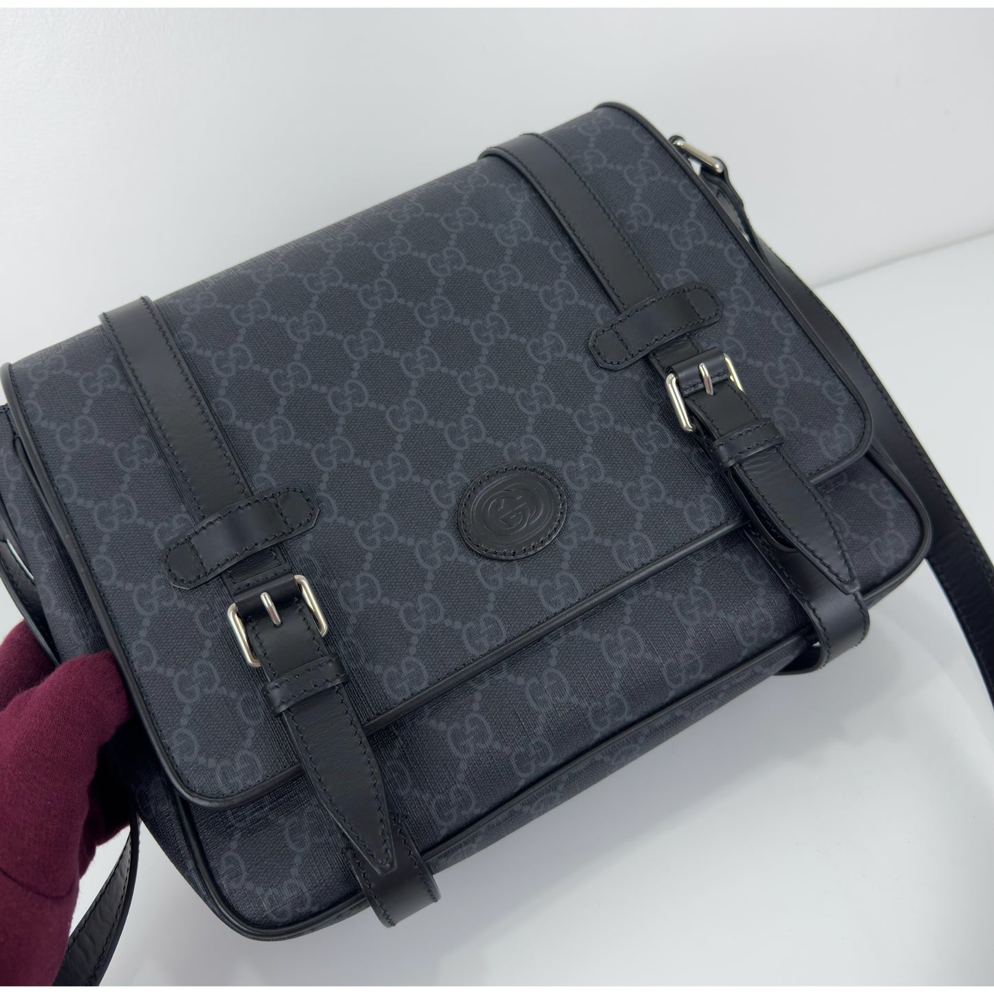 Gucci Interlocking G Patch Messenger Bag
GG Coated Canvas Medium
