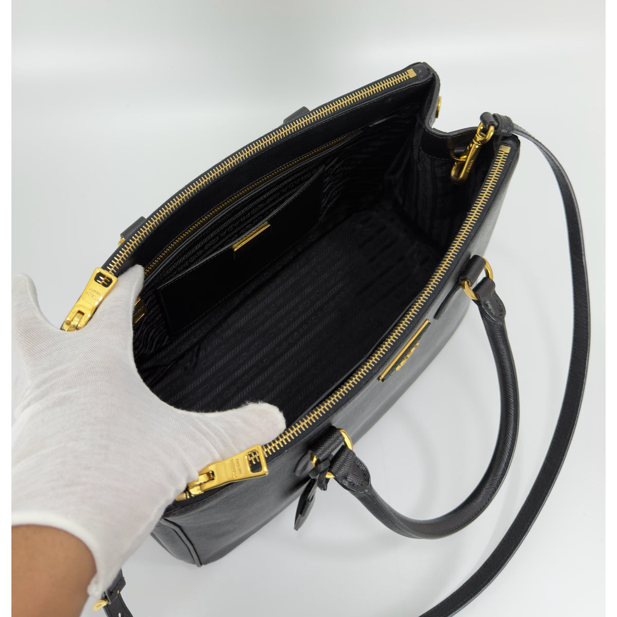 Prada Black Saffiano Leather Galleria Bag