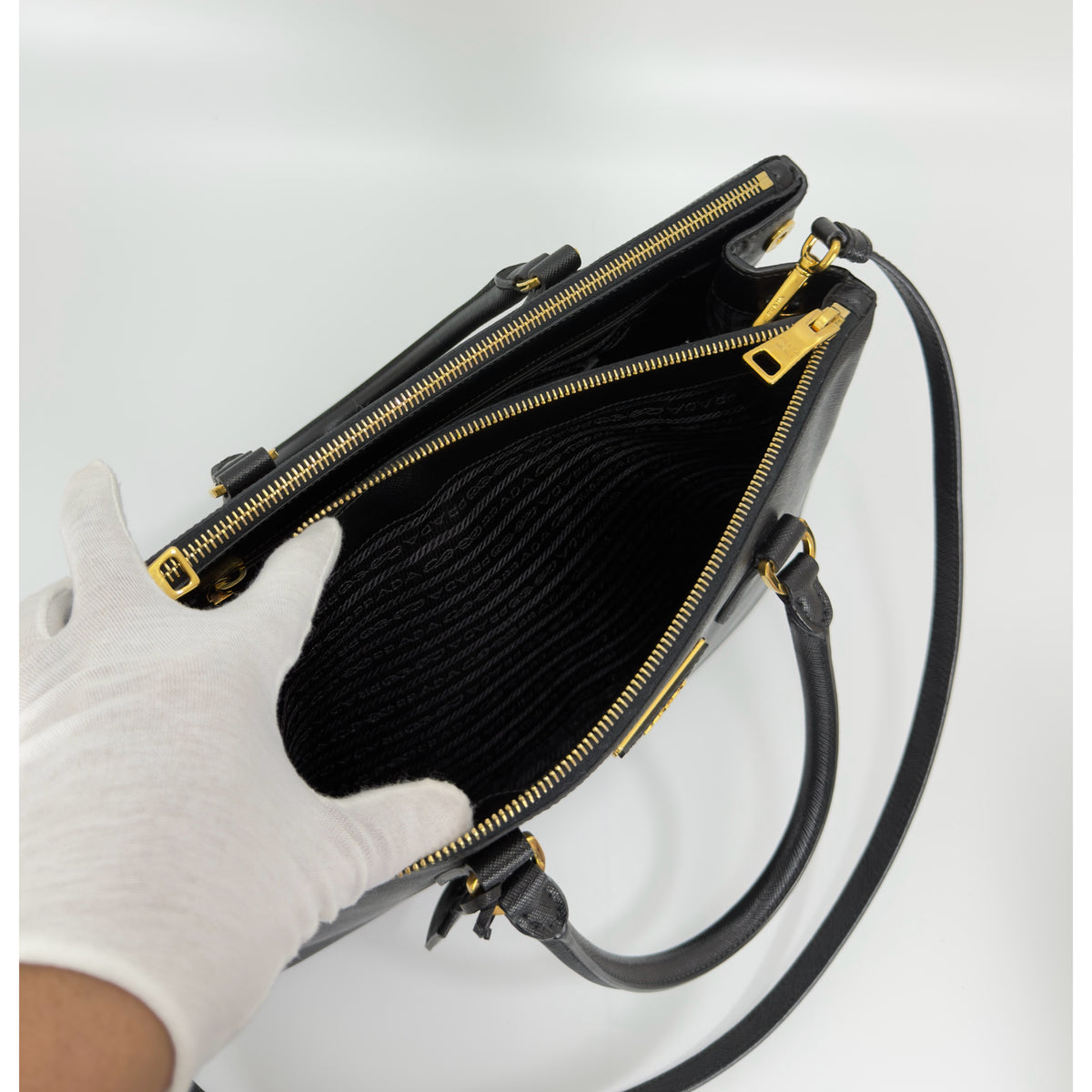Prada Black Saffiano Leather Galleria Bag