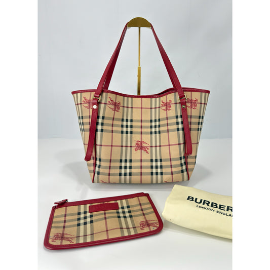 Burberry Canterbury Tote Haymarket Coated Canvass