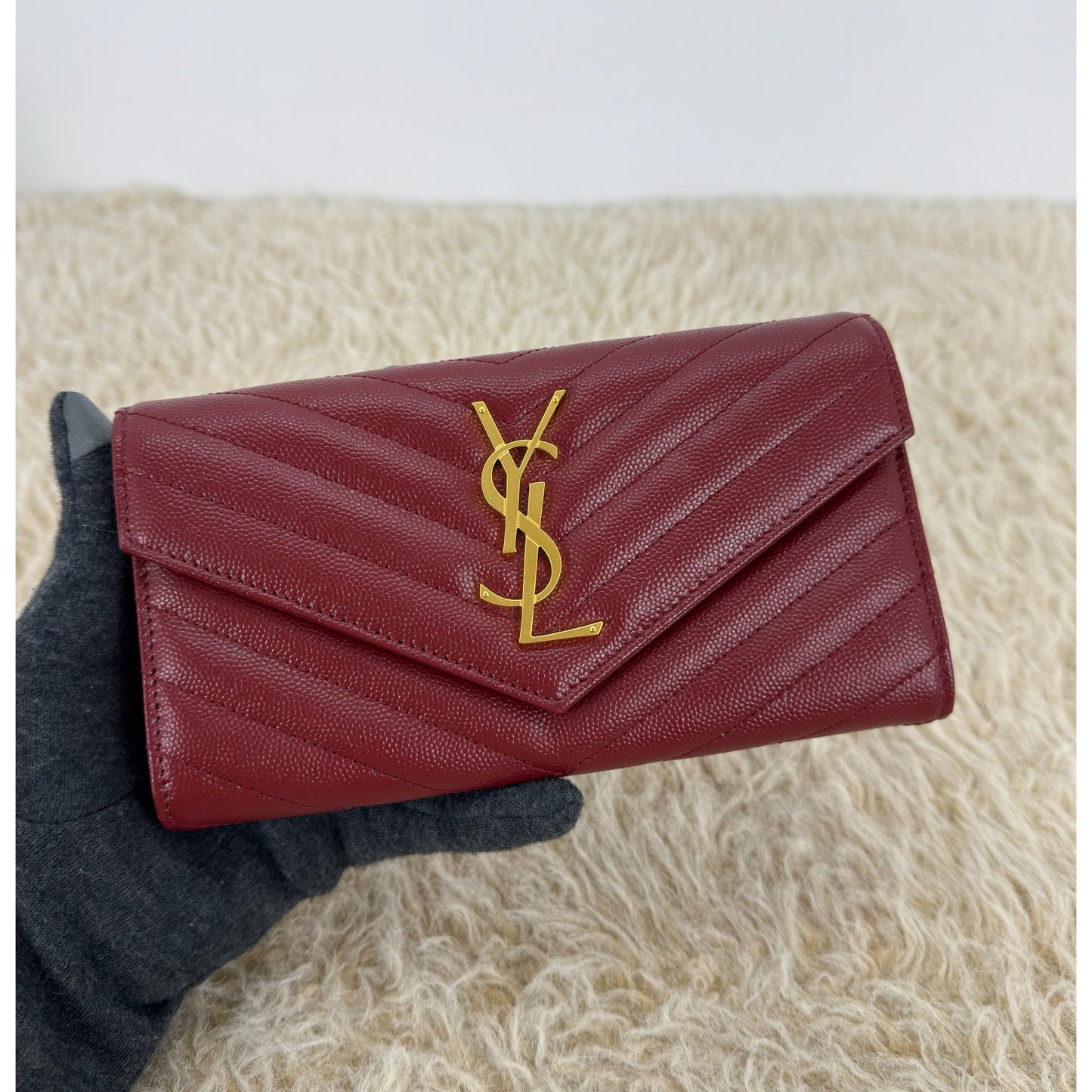 Ysl Yves Saint Laurent Cassandre Matellase Large Flap Wallet