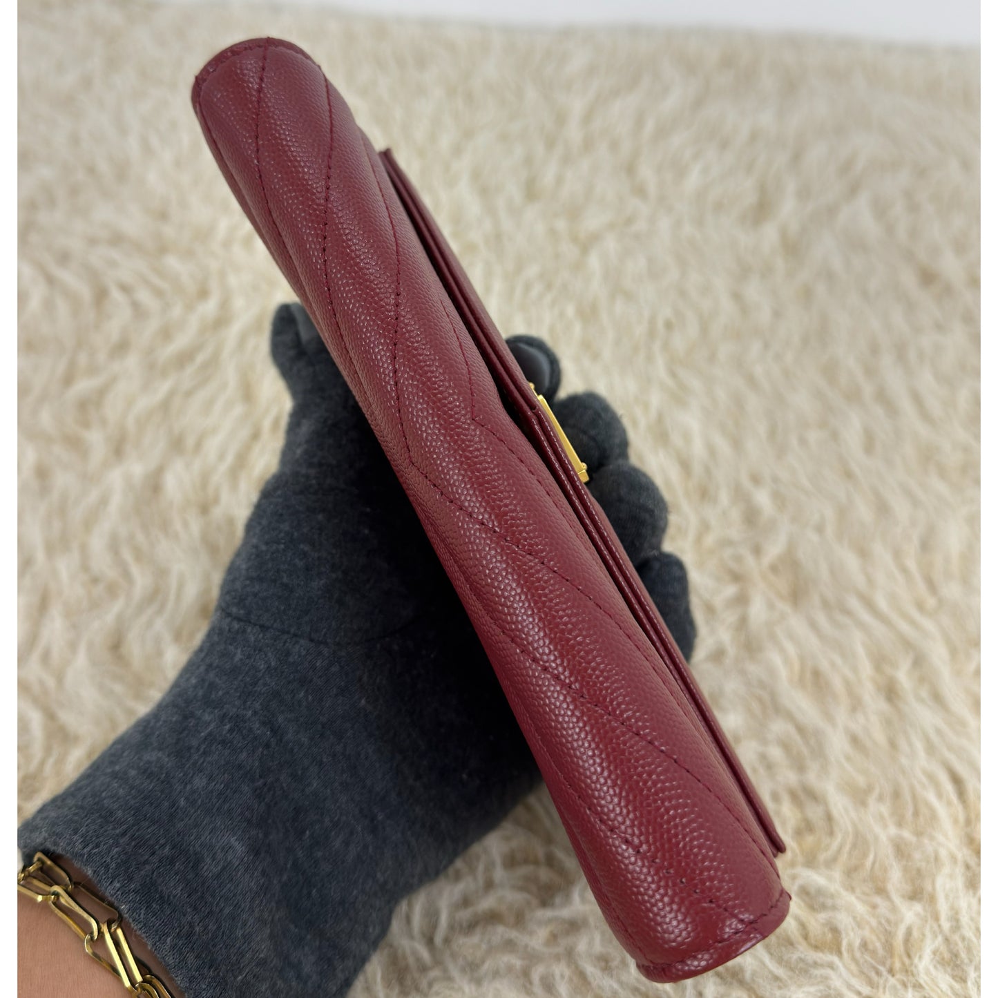 Ysl Yves Saint Laurent Cassandre Matellase Large Flap Wallet