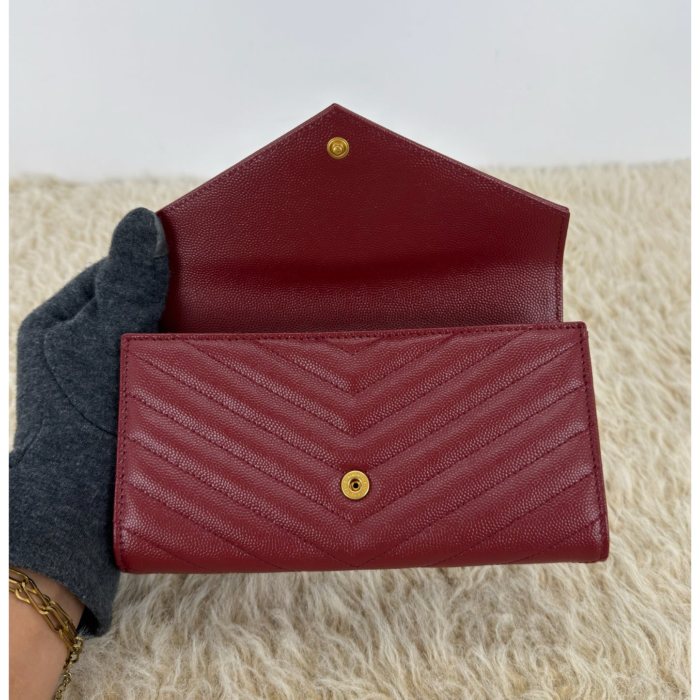 Ysl Yves Saint Laurent Cassandre Matellase Large Flap Wallet