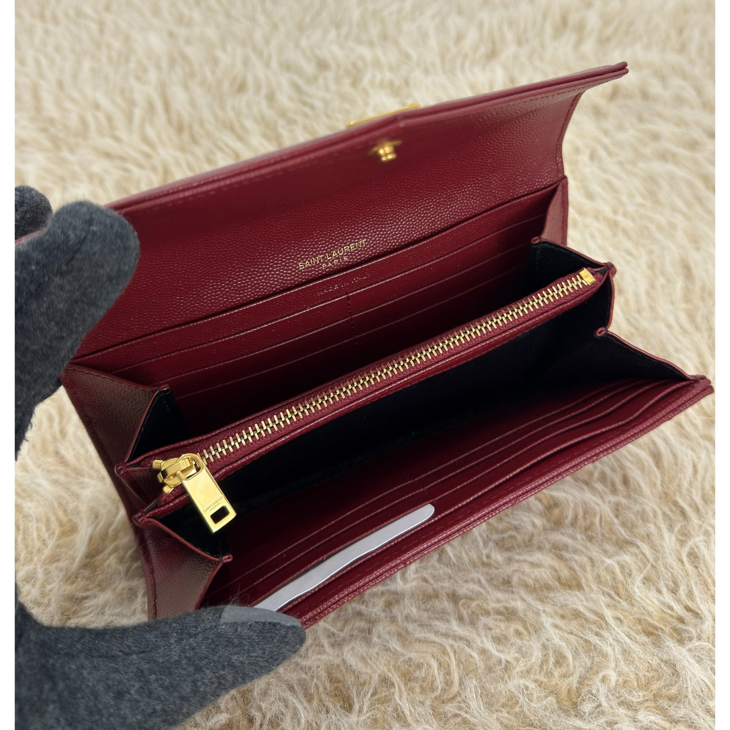 Ysl Yves Saint Laurent Cassandre Matellase Large Flap Wallet