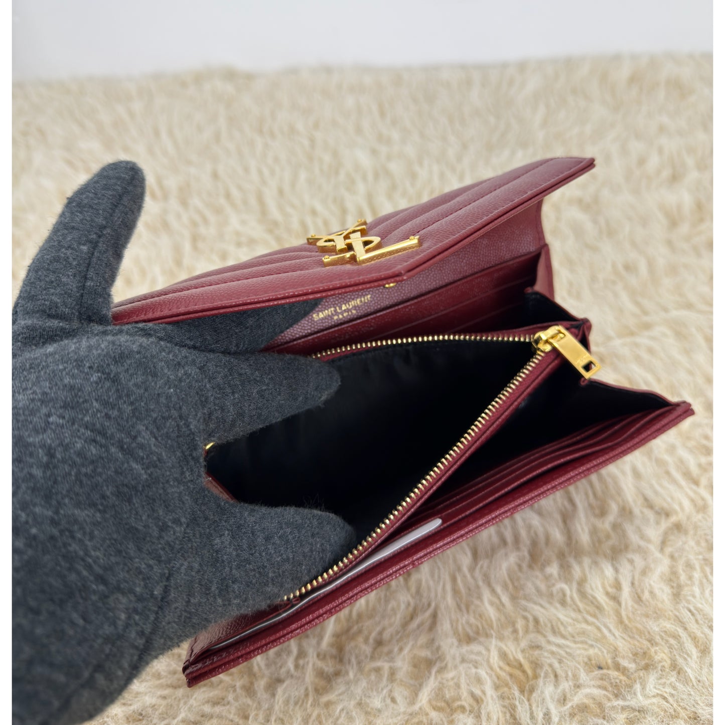 Ysl Yves Saint Laurent Cassandre Matellase Large Flap Wallet