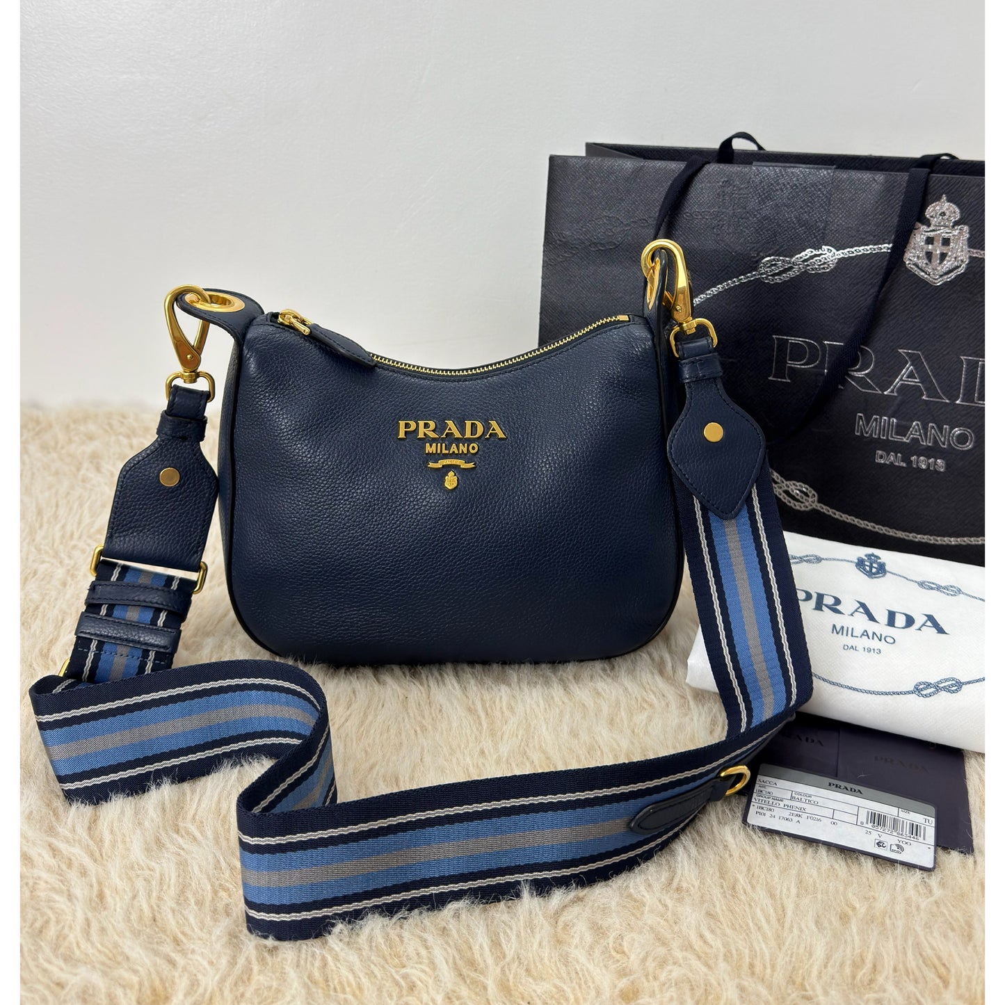 Prada Vitello Phenix Leather Crossbody Bag