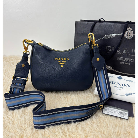 Prada Vitello Phenix Leather Crossbody Bag