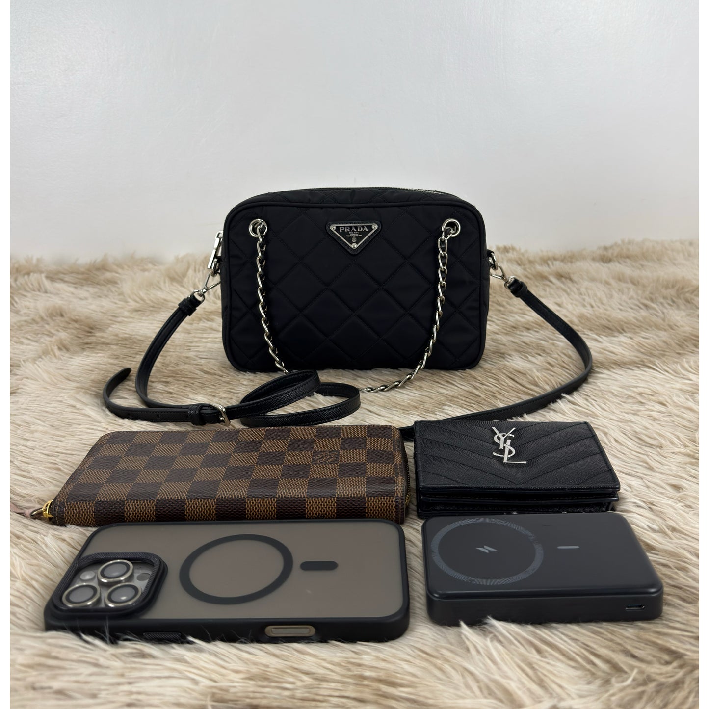 Prada Nylon Tessuto Impuntu Quilted Bandoliera