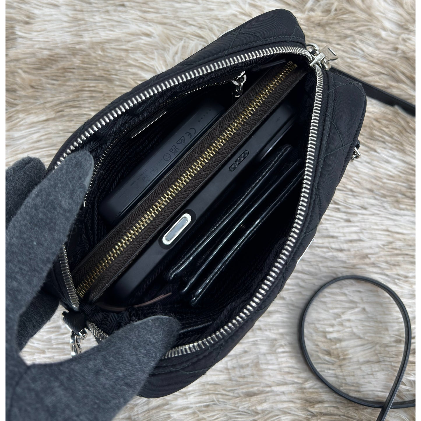 Prada Nylon Tessuto Impuntu Quilted Bandoliera
