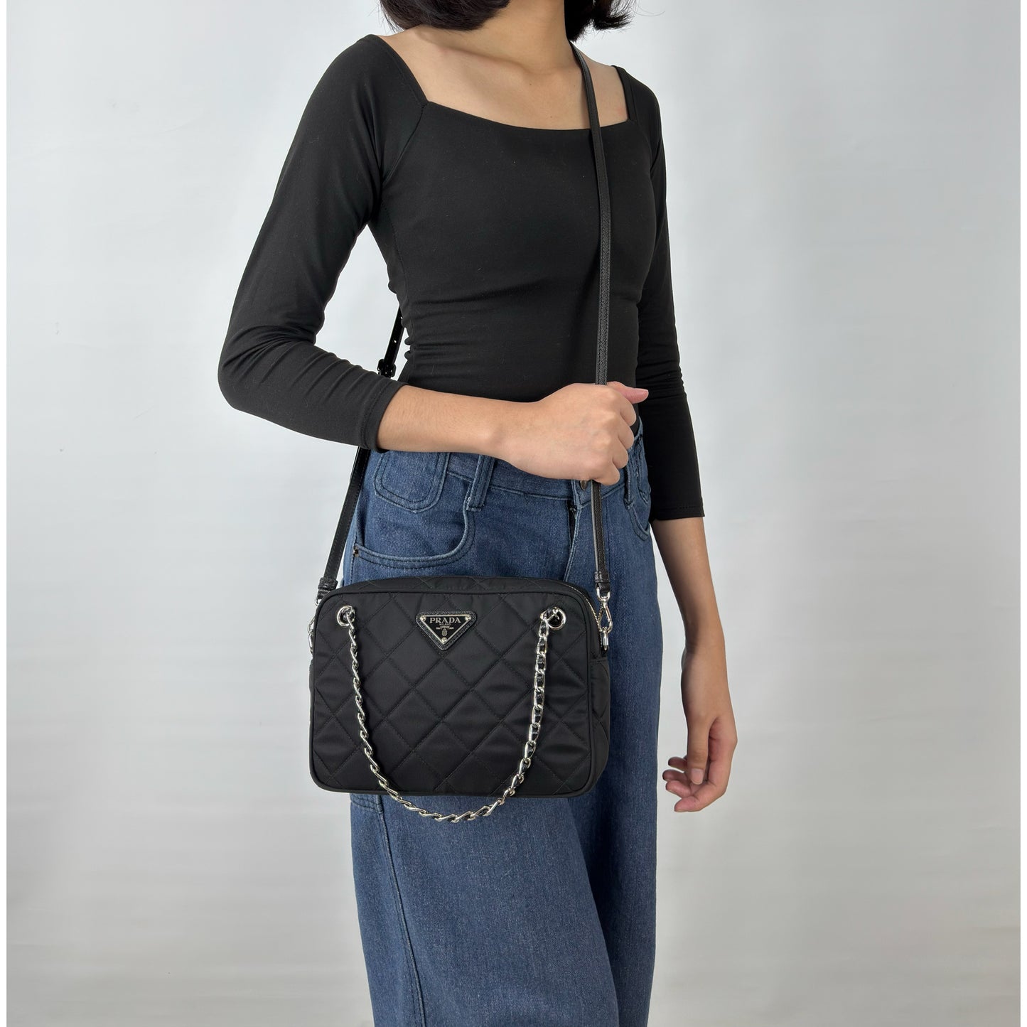Prada Nylon Tessuto Impuntu Quilted Bandoliera