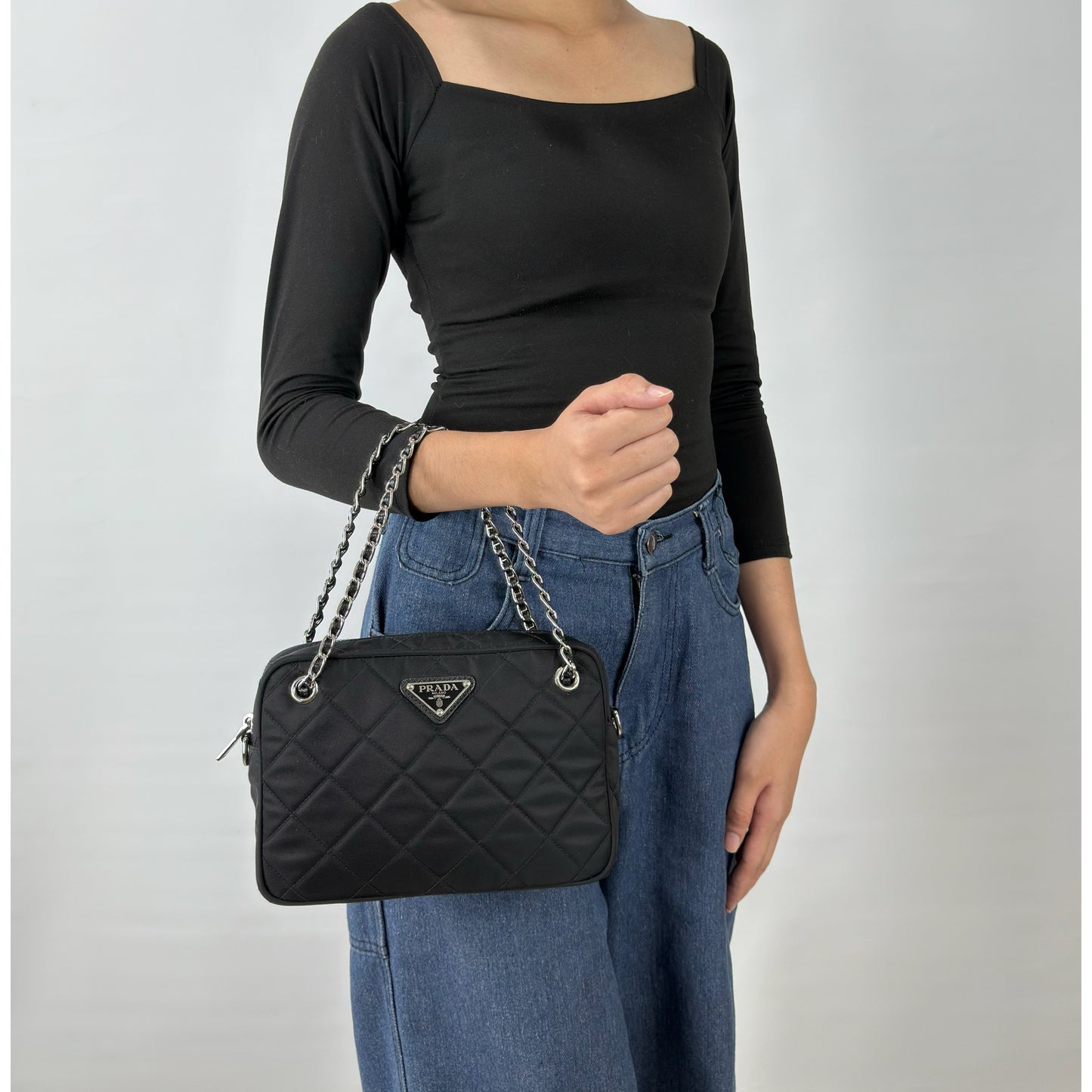 Prada Nylon Tessuto Impuntu Quilted Bandoliera