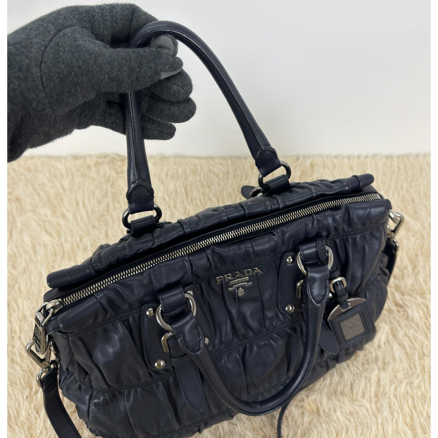 Prada Nappa Leather Gaufre Tote Bag
