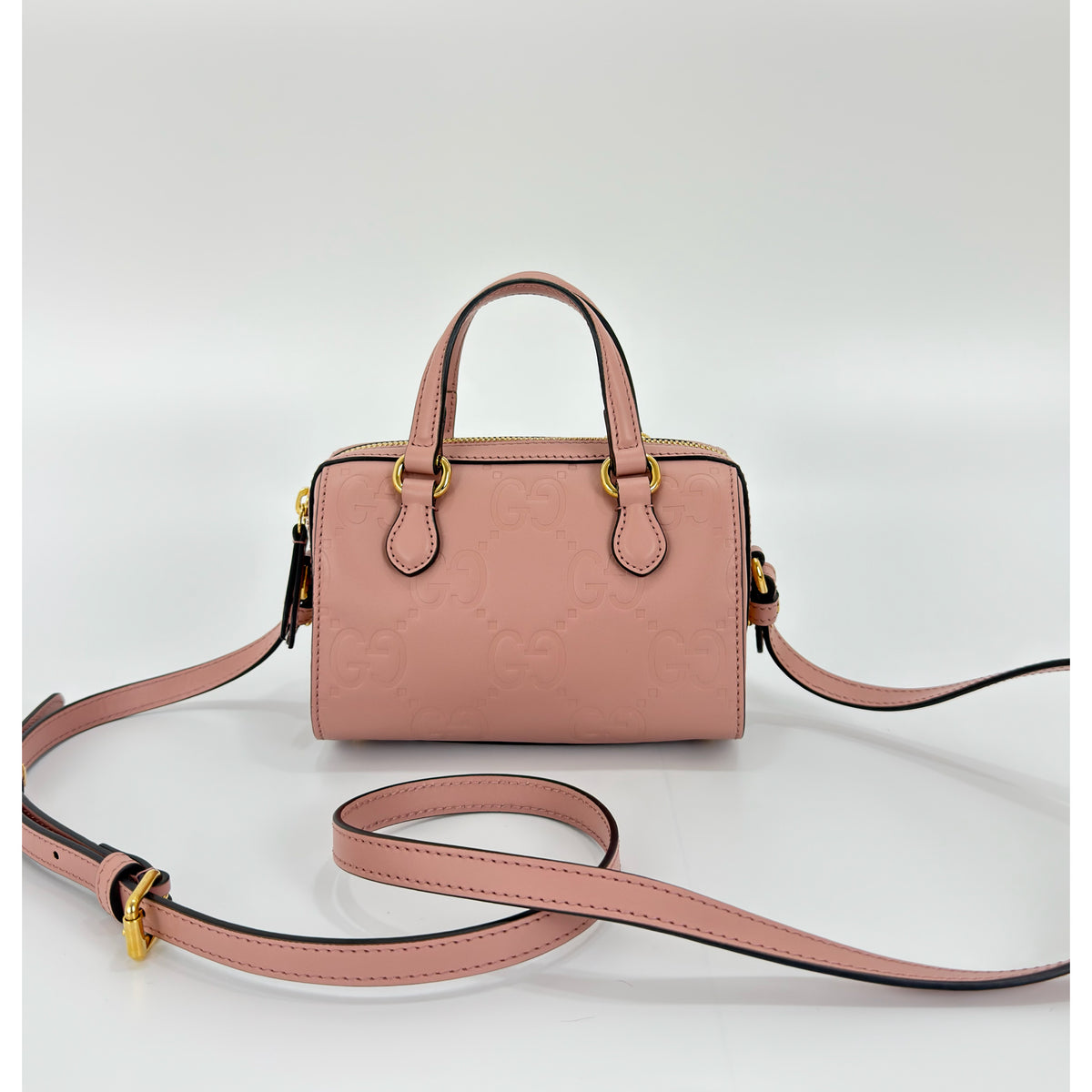 Gucci GG Convertible Boston Bag Jumbo Embossed